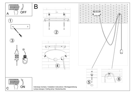 Lampa wisząca EDISON 1 LONG czarny