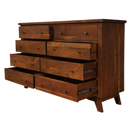 Komoda z litego drewna akacji indyjskiej 140 cm – kolor walnut