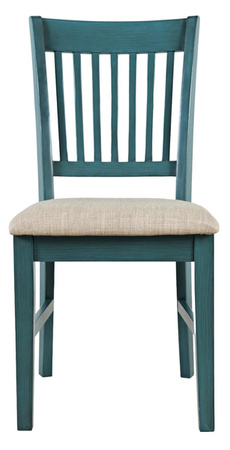 Krzesło do jadalni ciemnoturkusowe tapicerowane – styl rustykalny shabby chic