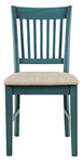 Krzesło do jadalni ciemnoturkusowe tapicerowane – styl rustykalny shabby chic