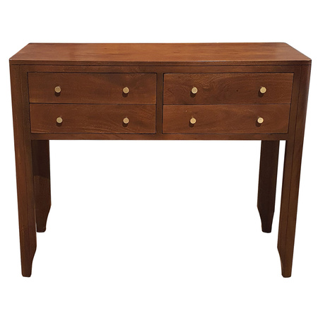 Toaletka drewniana 100 cm z szufladami – akacja indyjska, kolor WALNUT