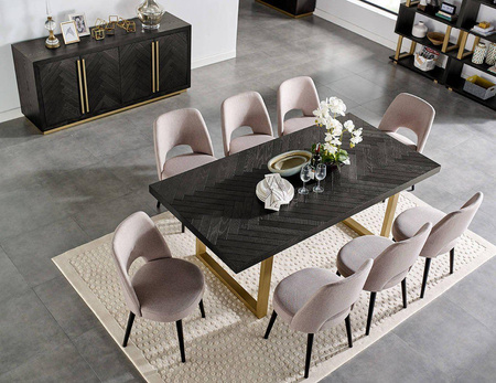 Duży drewniany stół 200 cm w kolorze czarnym