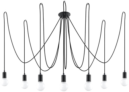 Żyrandol EDISON 7 czarny