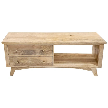 Szafka RTV NOVA 140 cm z 2 szufladami i półką drewniana kolor naturalny