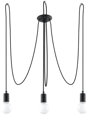 Żyrandol EDISON 3 czarny