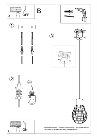 Lampa wisząca PASTELO 2 biała