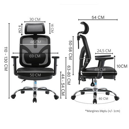 Fotel biurowy ANGEL ergonomiczny obrotowy - Model jOkasta-czarny