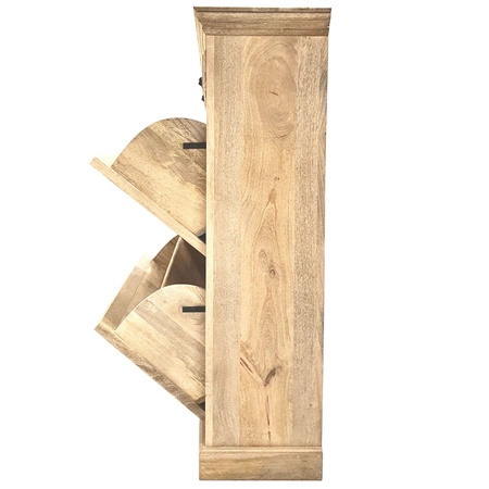 Drewniana szafka na buty mango naturalna 117 cm – elegancja i funkcjonalność