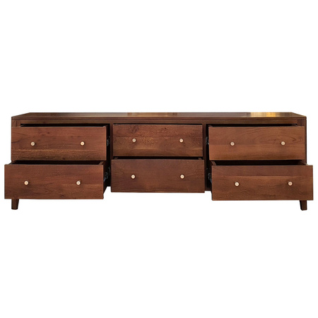 Komoda z litego  drewniana 175 cm - WALNUT ciemny orzech
