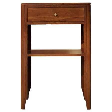 Konsola do przedpokoju 60 cm – drewno akacji - orzechowy