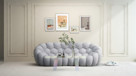 Futurystyczna sofa do salonu jasnoszara- NUA