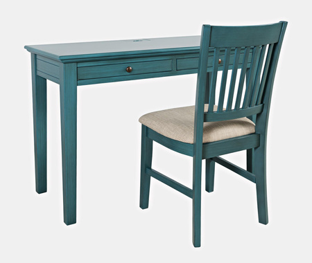 Krzesło do jadalni ciemnoturkusowe tapicerowane – styl rustykalny shabby chic