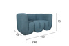Sofa dwuosobowa tapicerowana - niebieski melanż- Nua