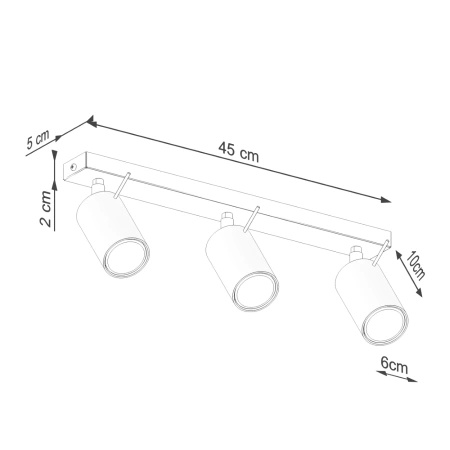 Plafon RING 3L zielony oliwkowy