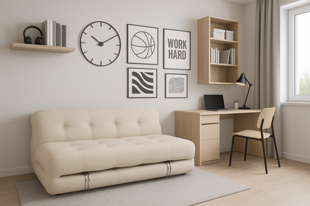 Nowoczesna sofa rozkładana- biały ecru- Nua