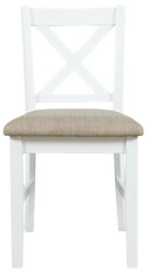 Krzesło rustykalne białe z tapicerowanym siedziskiem – Avola