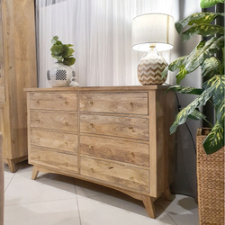 Komoda z litego drewna mango 140 cm – natural