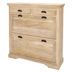 Drewniana szafka na buty mango naturalna 117 cm – elegancja i funkcjonalność