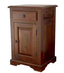 Stylowa mała komoda z drewna akacji otwierana na prawo