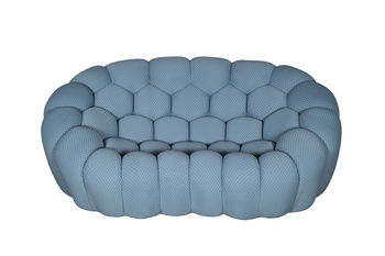 Futurystyczna sofa do salonu w błekitnoszarym kolorze- NUA