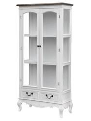 Biała witryna do salonu 156x76 cm - Rimini White