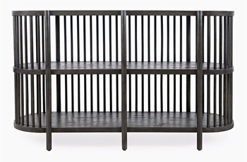 Owalna komoda-regał 137 cm- ciemny brąz - Avola