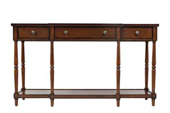 Konsola kolonialna do przedpokoju w kolorze mahoniowym
