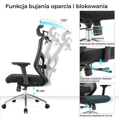 Fotel biurowy ergonomiczny Rosa czerwony ANGEL