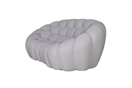 Futurystyczna sofa do salonu jasnoszara- NUA