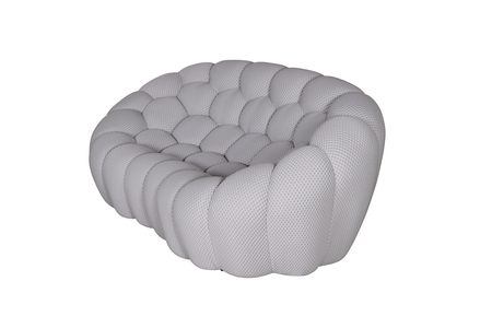 Futurystyczna sofa do salonu jasnoszara- NUA