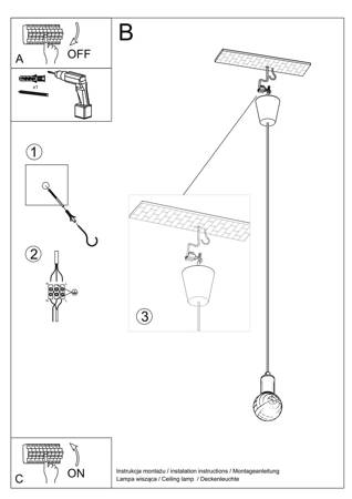 Lampa wisząca DIEGO 1 czarna