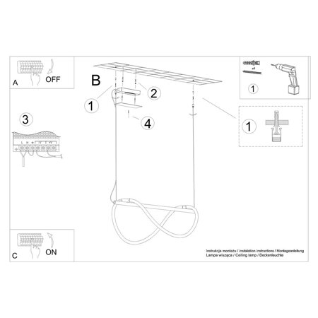 Lampa wisząca GALAKSE 84 czarna LED 2700-6500K