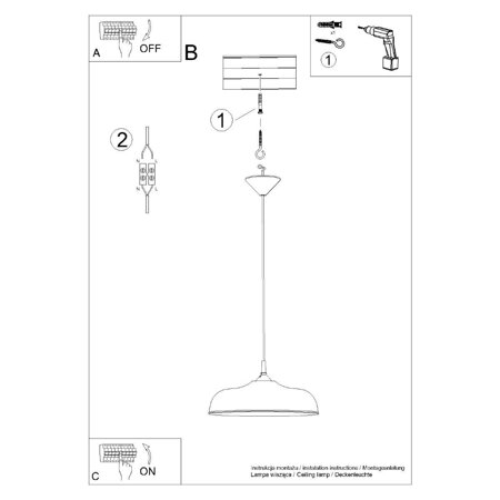 Lampa wisząca GINA czarna