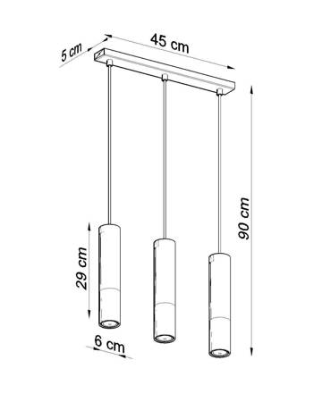 Lampa wisząca LOOPEZ 3L czarny/miedź