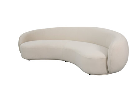 Sofa w stylu Art Deco w kolorze porcelanowego beżu- Nua