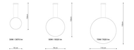 Żyrandol RIO 55 czarny LED 3000K